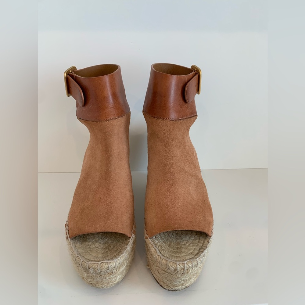 Chloe Suede Espadrilles Sandals Size 38